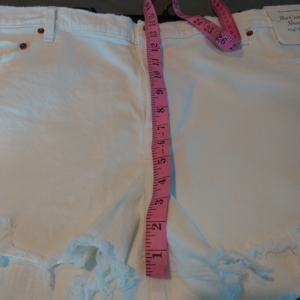 Abercrombie & Fitch The Cutoff Short High Rise White Plus size 35 - Picture 6 of 11